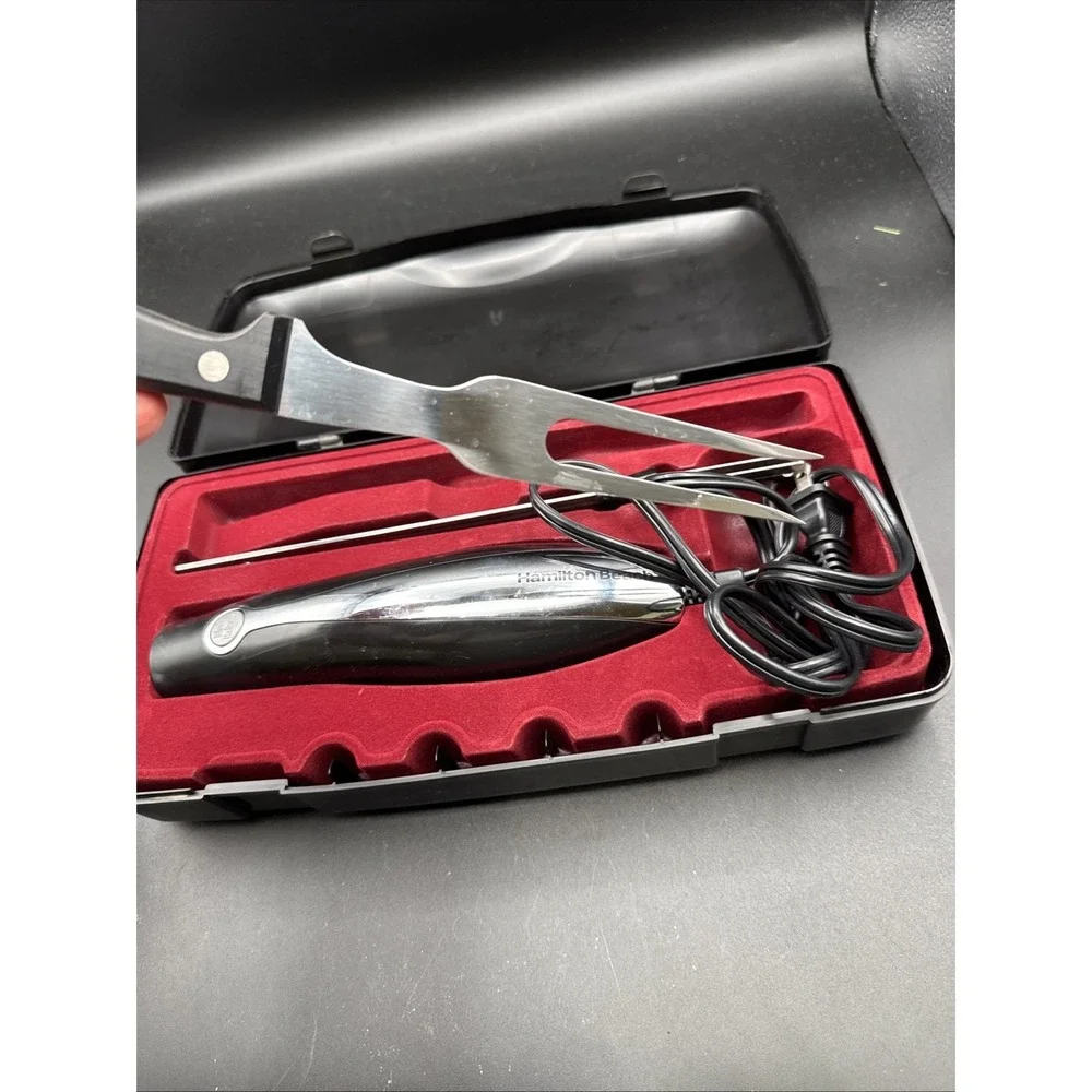 Hamilton Beach Electric Knife with Storage Case And Carving Fork 74275 Black